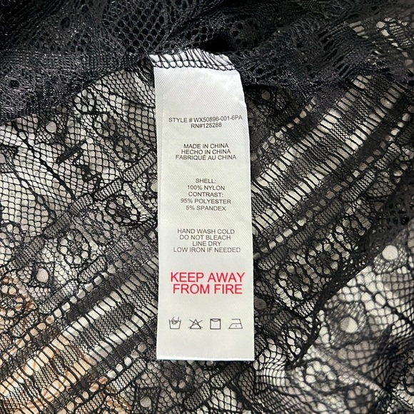 New Jason Wu Black Lace Satin Trim Raglan Sleeve Button Down Overshirt Blouse - Picture 12 of 16